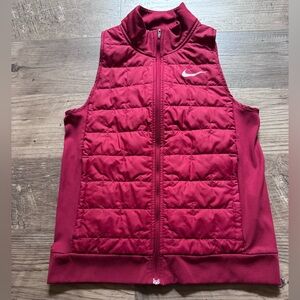 Nike Maroon Quilted Running Vest XS EUC